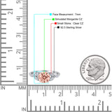 Art Deco Vintage Style Round Simulated Cubic Zirconia Wedding Engagement Ring 925 Sterling Silver