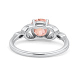 Art Deco Vintage Style Round Simulated Cubic Zirconia Wedding Engagement Ring 925 Sterling Silver