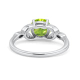 Art Deco Vintage Style Round Simulated Cubic Zirconia Wedding Engagement Ring 925 Sterling Silver