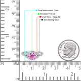 Art Deco Vintage Style Round Simulated Cubic Zirconia Wedding Engagement Ring 925 Sterling Silver