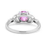 Art Deco Vintage Style Round Simulated Cubic Zirconia Wedding Engagement Ring 925 Sterling Silver