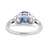 Art Deco Vintage Style Round Simulated Cubic Zirconia Wedding Engagement Ring 925 Sterling Silver