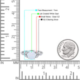 Art Deco Vintage Style Round Simulated Cubic Zirconia Wedding Engagement Ring 925 Sterling Silver