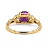 Art Deco Vintage Style Round Simulated Cubic Zirconia Wedding Engagement Ring 925 Sterling Silver