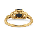 Art Deco Vintage Style Round Simulated Cubic Zirconia Wedding Engagement Ring 925 Sterling Silver