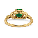 Art Deco Vintage Style Round Simulated Cubic Zirconia Wedding Engagement Ring 925 Sterling Silver