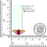 Art Deco Vintage Style Round Simulated Cubic Zirconia Wedding Engagement Ring 925 Sterling Silver