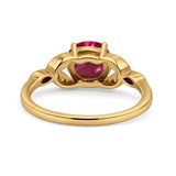 Art Deco Vintage Style Round Simulated Cubic Zirconia Wedding Engagement Ring 925 Sterling Silver