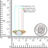 Art Deco Vintage Style Round Simulated Cubic Zirconia Wedding Engagement Ring 925 Sterling Silver