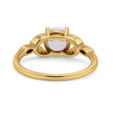 Art Deco Vintage Style Round Simulated Cubic Zirconia Wedding Engagement Ring 925 Sterling Silver