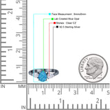 Three Stone Teardrop Pear Art Deco Wedding Engagement Ring 925 Sterling Silver