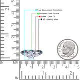 Three Stone Teardrop Pear Art Deco Wedding Engagement Ring 925 Sterling Silver