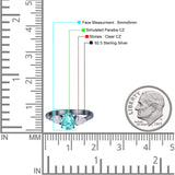 Three Stone Teardrop Pear Art Deco Wedding Engagement Ring 925 Sterling Silver