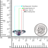 Three Stone Teardrop Pear Art Deco Wedding Engagement Ring 925 Sterling Silver