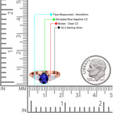 Three Stone Teardrop Pear Art Deco Wedding Engagement Ring 925 Sterling Silver