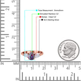 Three Stone Teardrop Pear Art Deco Wedding Engagement Ring 925 Sterling Silver