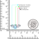 Three Stone Teardrop Pear Art Deco Wedding Engagement Ring 925 Sterling Silver