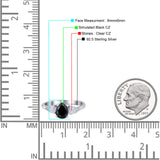 Three Stone Teardrop Pear Art Deco Wedding Engagement Ring 925 Sterling Silver