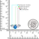 Three Stone Teardrop Pear Art Deco Wedding Engagement Ring 925 Sterling Silver