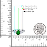 Three Stone Teardrop Pear Art Deco Wedding Engagement Ring 925 Sterling Silver