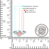 Three Stone Teardrop Pear Art Deco Wedding Engagement Ring 925 Sterling Silver