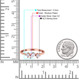 Stacking Three Stone Pear Fashionable Engagement Wedding Ring Band Round Cubic Zirconia 925 Sterling Silver