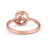 Fashionable Universe Cute Moon Engagement Wedding Round Simulated Cubic Zirconia 925 Sterling Silver