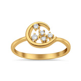 Fashionable Universe Cute Moon Engagement Wedding Round Simulated Cubic Zirconia 925 Sterling Silver