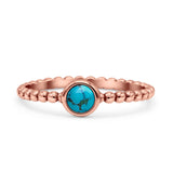 Beaded Round Thumb Ring Oxidized Lab Created Opal 925 Sterling Silver