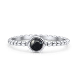 Beaded Round Thumb Ring Oxidized Lab Created Opal 925 Sterling Silver