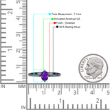 Art Deco Oval Simulated Cubic Zirconia Wedding Engagement Ring Solid 925 Sterling Silver