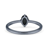 Art Deco Oval Simulated Cubic Zirconia Wedding Engagement Ring Solid 925 Sterling Silver