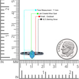 Art Deco Oval Simulated Cubic Zirconia Wedding Engagement Ring Solid 925 Sterling Silver