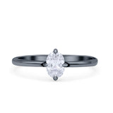 Art Deco Oval Simulated Cubic Zirconia Wedding Engagement Ring Solid 925 Sterling Silver