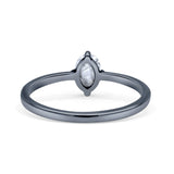 Art Deco Oval Simulated Cubic Zirconia Wedding Engagement Ring Solid 925 Sterling Silver