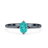 Art Deco Oval Simulated Cubic Zirconia Wedding Engagement Ring Solid 925 Sterling Silver