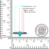 Art Deco Oval Simulated Cubic Zirconia Wedding Engagement Ring Solid 925 Sterling Silver