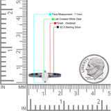 Art Deco Oval Simulated Cubic Zirconia Wedding Engagement Ring Solid 925 Sterling Silver