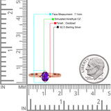 Art Deco Oval Simulated Cubic Zirconia Wedding Engagement Ring Solid 925 Sterling Silver