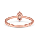 Art Deco Oval Simulated Cubic Zirconia Wedding Engagement Ring Solid 925 Sterling Silver