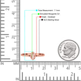 Art Deco Oval Simulated Cubic Zirconia Wedding Engagement Ring Solid 925 Sterling Silver