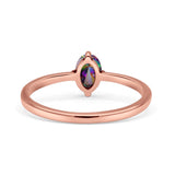 Art Deco Oval Simulated Cubic Zirconia Wedding Engagement Ring Solid 925 Sterling Silver