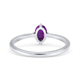 Art Deco Oval Simulated Cubic Zirconia Wedding Engagement Ring Solid 925 Sterling Silver