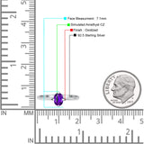 Art Deco Oval Simulated Cubic Zirconia Wedding Engagement Ring Solid 925 Sterling Silver