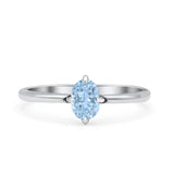 Art Deco Oval Simulated Cubic Zirconia Wedding Engagement Ring Solid 925 Sterling Silver