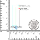 Art Deco Oval Simulated Cubic Zirconia Wedding Engagement Ring Solid 925 Sterling Silver