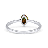 Art Deco Oval Simulated Cubic Zirconia Wedding Engagement Ring Solid 925 Sterling Silver