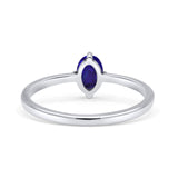 Art Deco Oval Simulated Cubic Zirconia Wedding Engagement Ring Solid 925 Sterling Silver