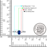 Art Deco Oval Simulated Cubic Zirconia Wedding Engagement Ring Solid 925 Sterling Silver