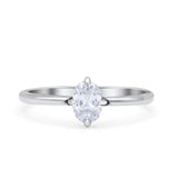 Art Deco Oval Simulated Cubic Zirconia Wedding Engagement Ring Solid 925 Sterling Silver